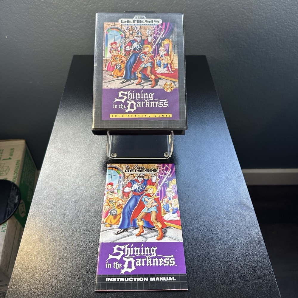 Shining in the Darkness (SEGA Genesis) Authentic CASE + MANUAL ONLY W/ Hang Tab